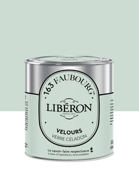 Pot de peinture murs Libéron 163 Faubourg, teinte Verre Céladon, finition velours.
