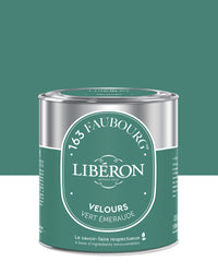 Pot de peinture murs Libéron 163 Faubourg, teinte Vert Émeraude, finition velours.