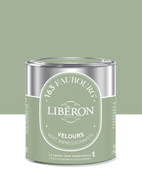 Pot de peinture murs Libéron 163 Faubourg, teinte Vert Impressionniste, finition velours.