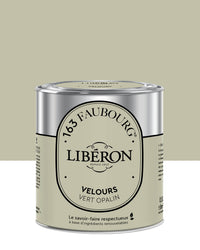 Pot de peinture murs Libéron 163 Faubourg, teinte Vert Opalin, finition velours.