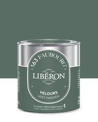 Pot de peinture murs Libéron 163 Faubourg, teinte Vert Parisien, finition velours.