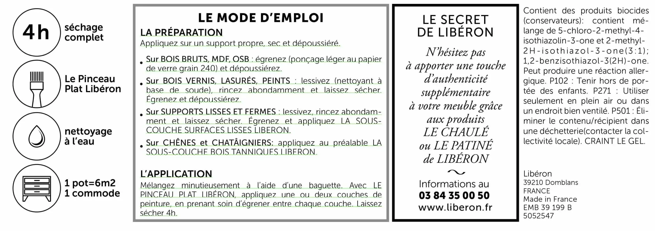 LA PEINTURE MEUBLE A BASE DE CASEINE 0.5L