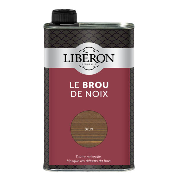 Fabel Teinture Pour Bois Brou De Noix 500ml - decoration - traitement du  bois - lasures - fabel teinture pour bois brou de noix 500ml