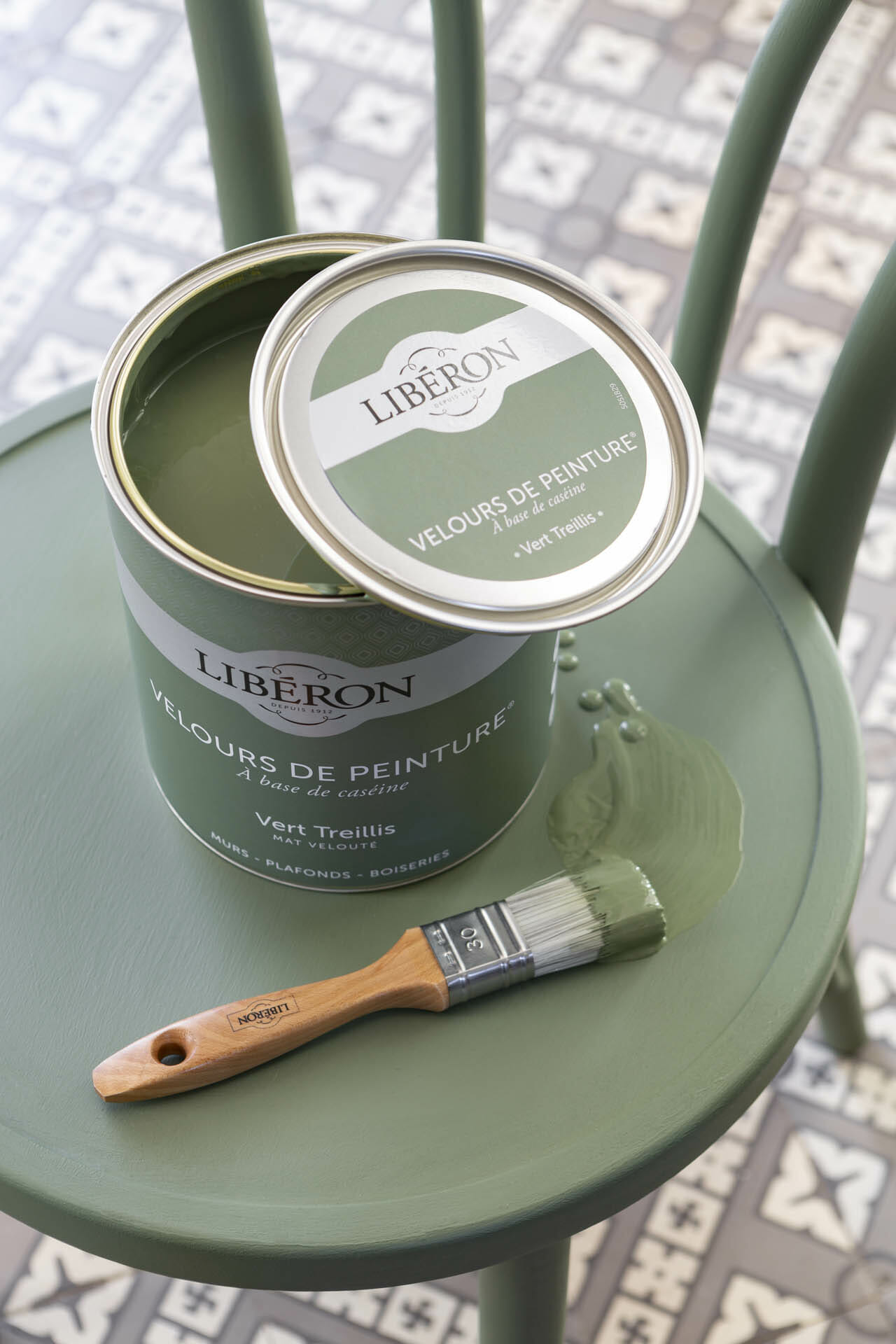 peinture-murale-velours-de-peinture-couleur-vert-treillis