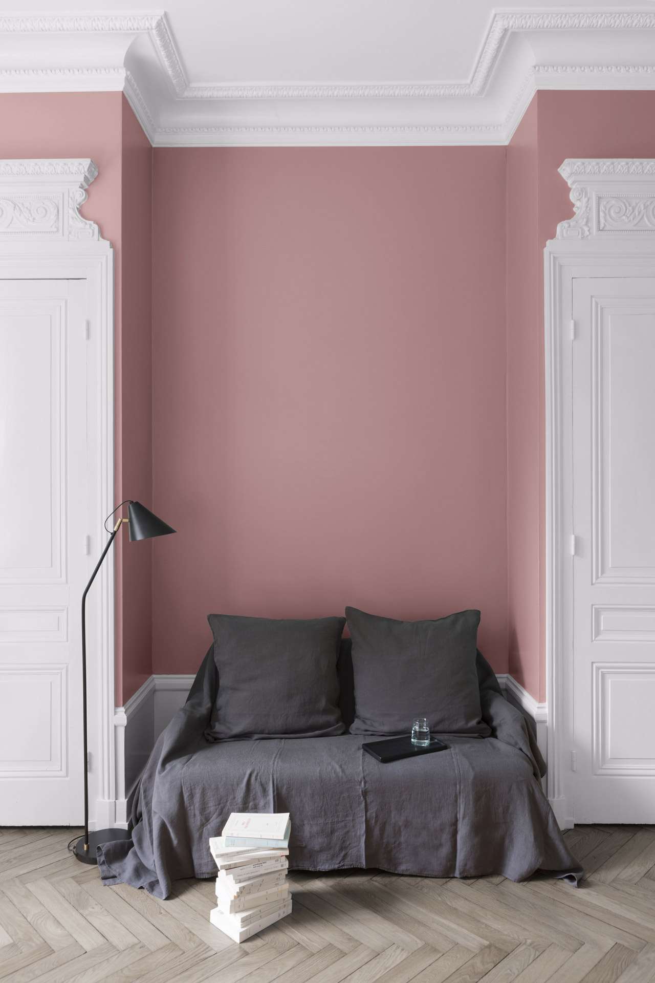 peinture murale rose de mai velours