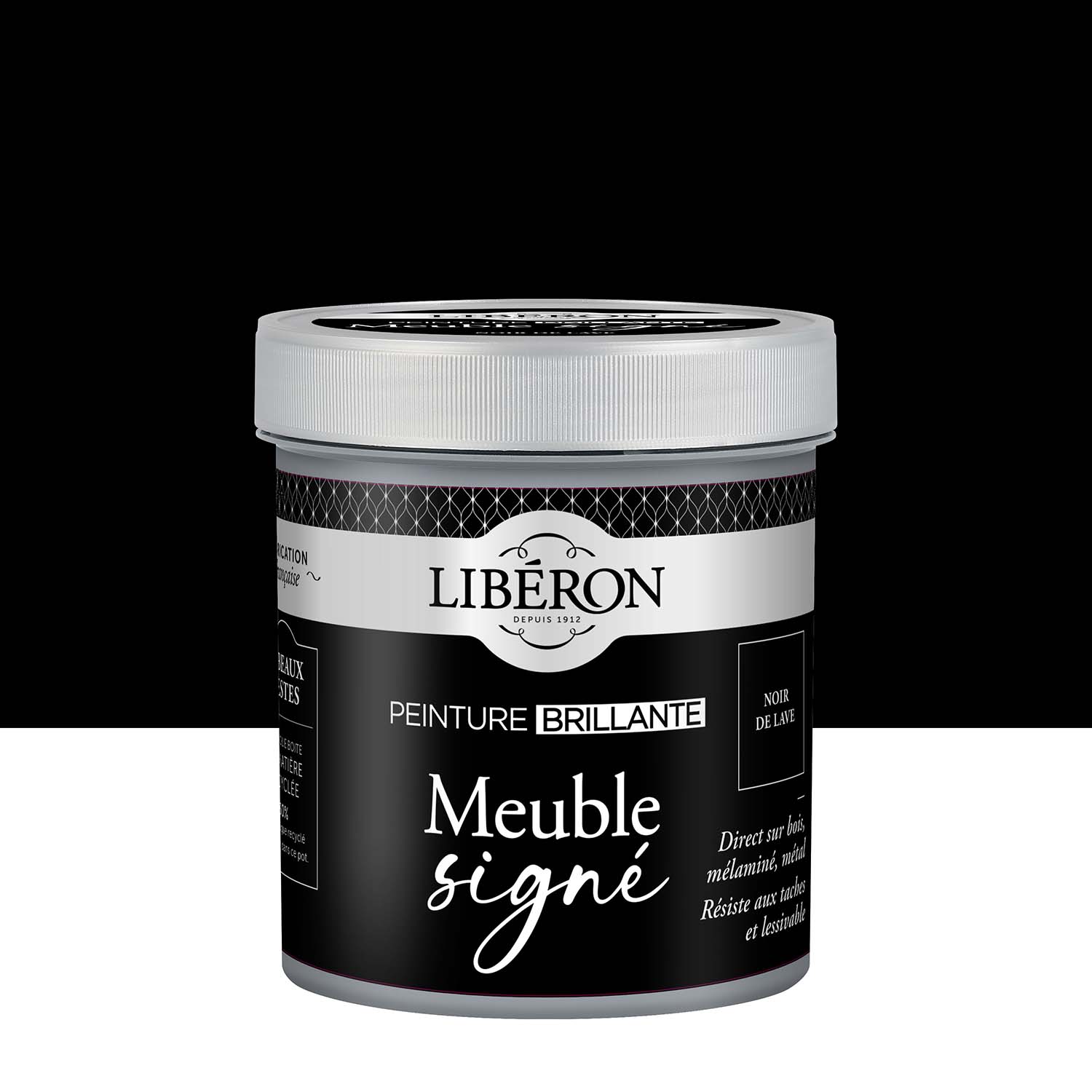 Libéron - Meuble Signé - Peinture Brillante - Noir de Lave - 0,5L Pack Photo de pack Libéron Meuble Signé Peinture Brillante Noir de Lave