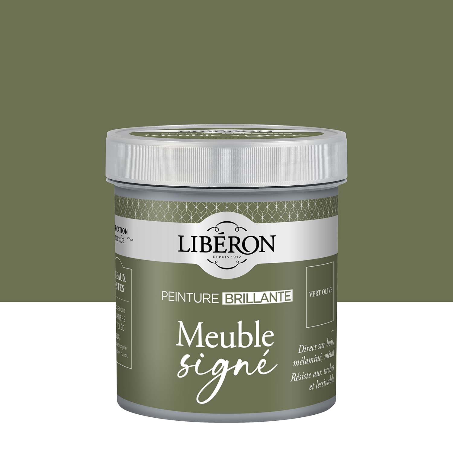 Libéron - Meuble Signé - Peinture Brillante - Vert Olive - 0,5L Pack Photo de pack Libéron Meuble Signé Peinture Brillante Vert Olive