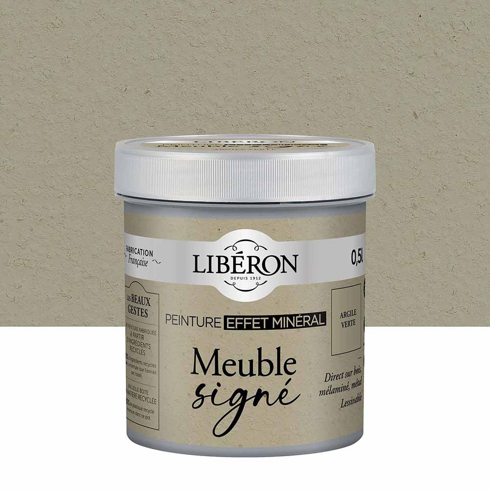 Libéron - Meuble Signé - Peinture Effet Minéral - Argile Verte - 0,5L Pack Photo de pack Libéron Meuble Signé Peinture Effet Minéral Argile Verte