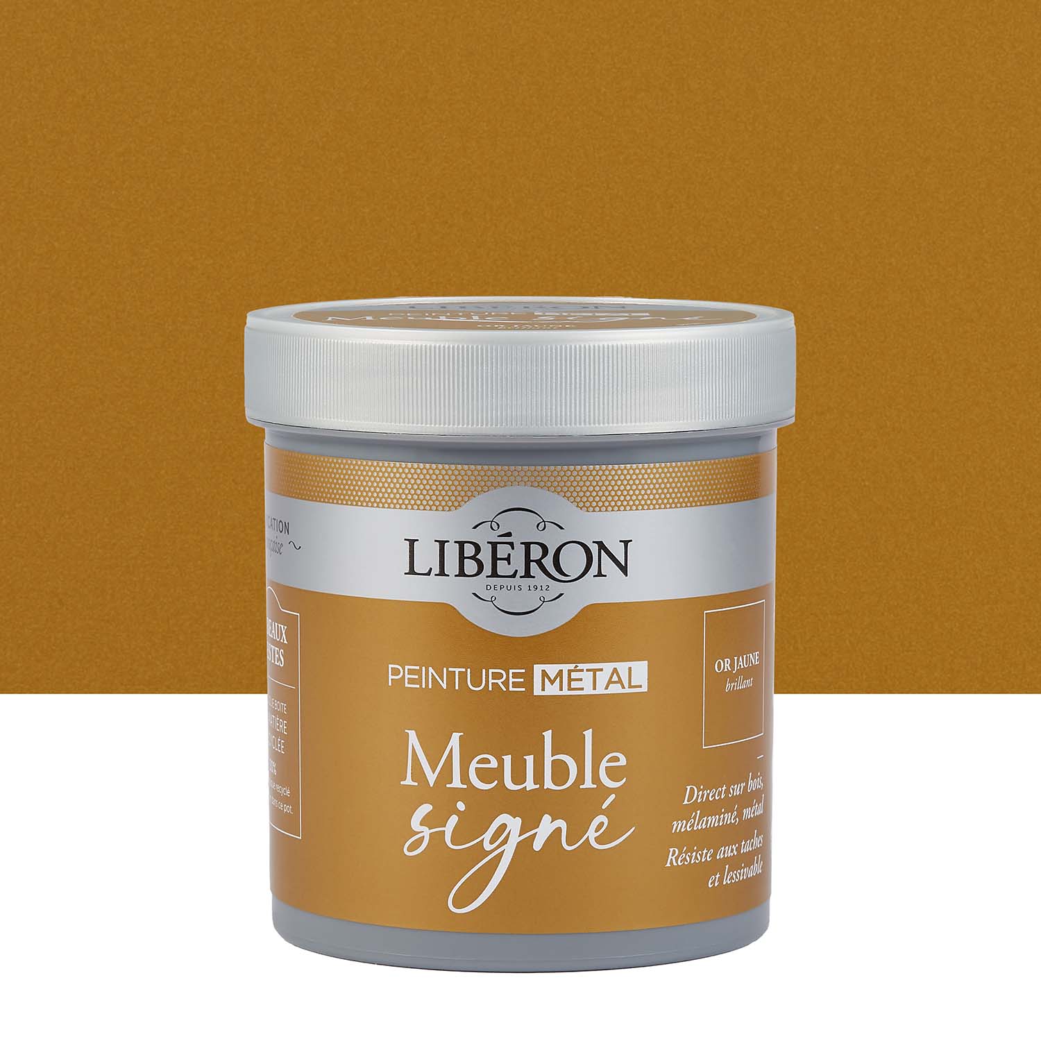 Libéron - Meuble Signé - Peinture Métal - Or Jaune Brillant - 0,5L Pack Photo de pack Libéron Meuble Signé Peinture Métal Or Jaune Brillant