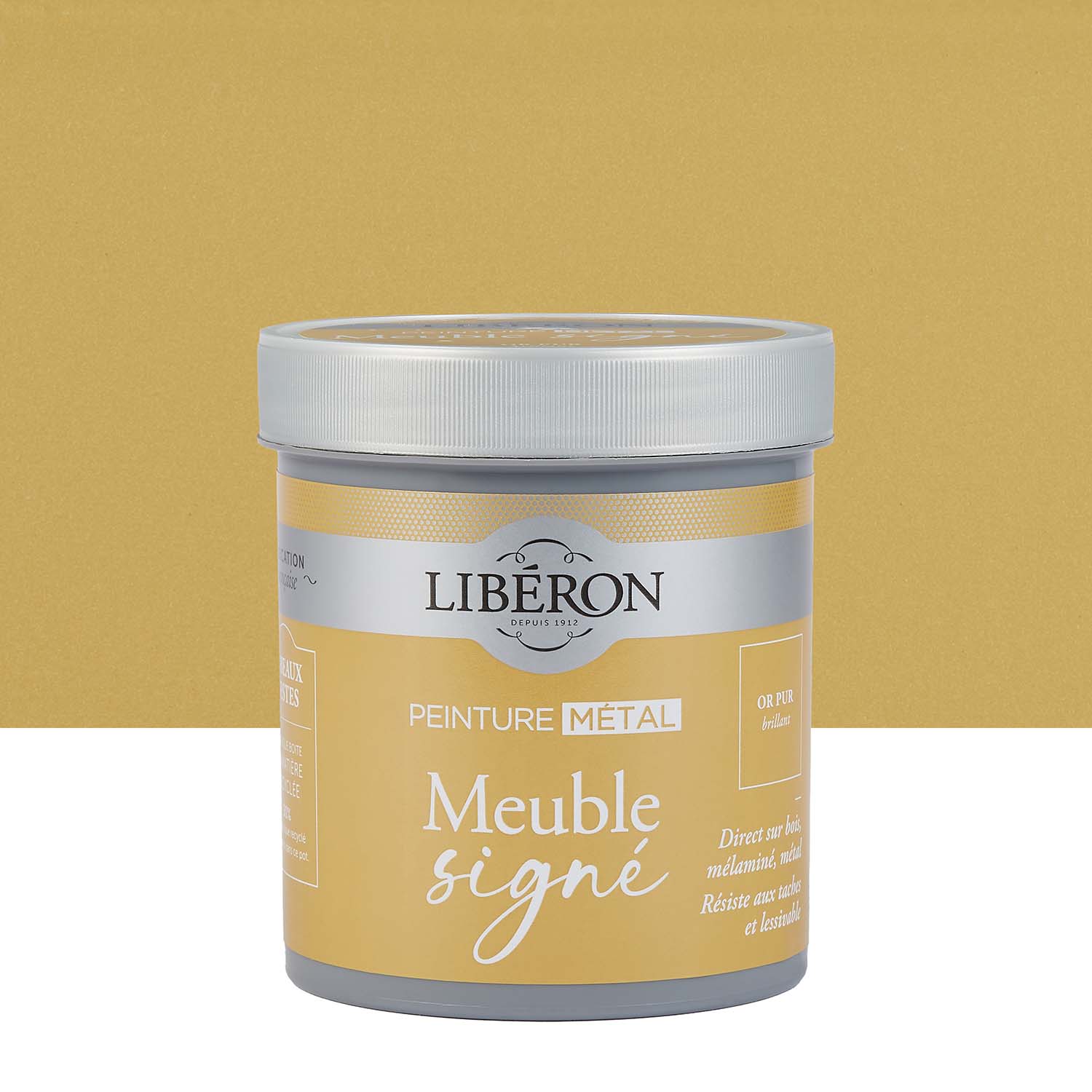 Libéron - Meuble Signé - Peinture Métal - Or Pur Brillant - 0,5L Pack Photo de pack Libéron Meuble Signé Peinture Métal Or Pur Brillant