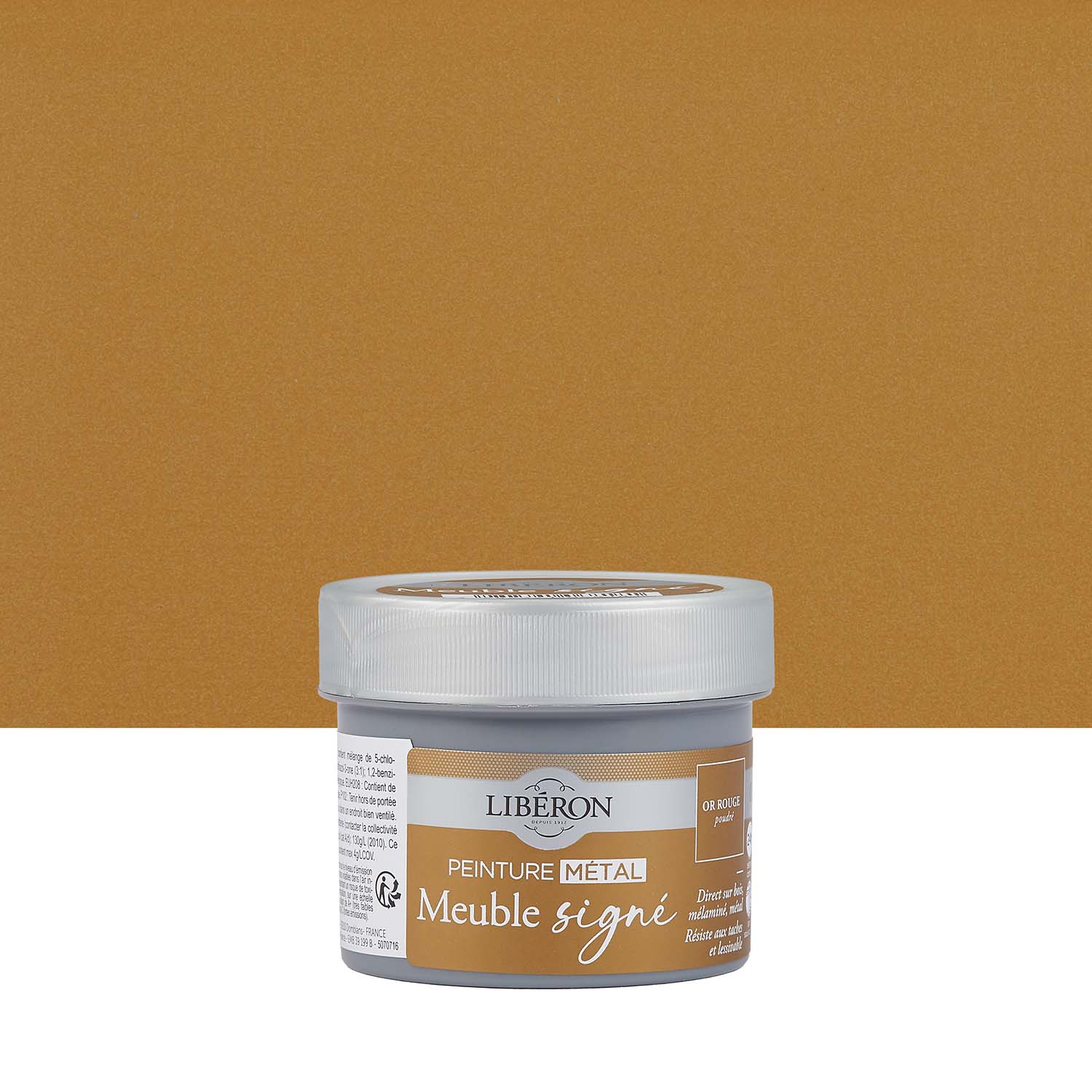 Libéron - Meuble Signé - Peinture Métal - Or Rouge Poudré - 0,125L Pack Photo de pack Libéron Meuble Signé Peinture Métal Or Rouge Poudré