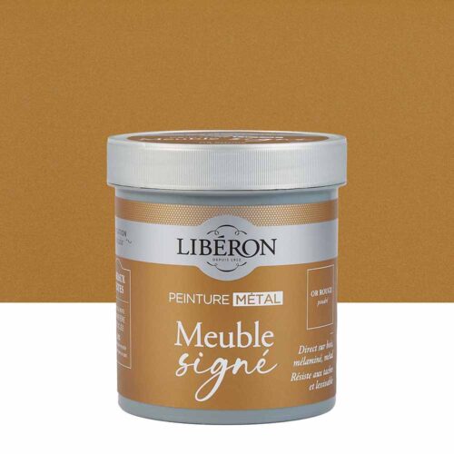 Photo de pack Libéron Meuble Signé Peinture Métal Or Rouge Poudré
