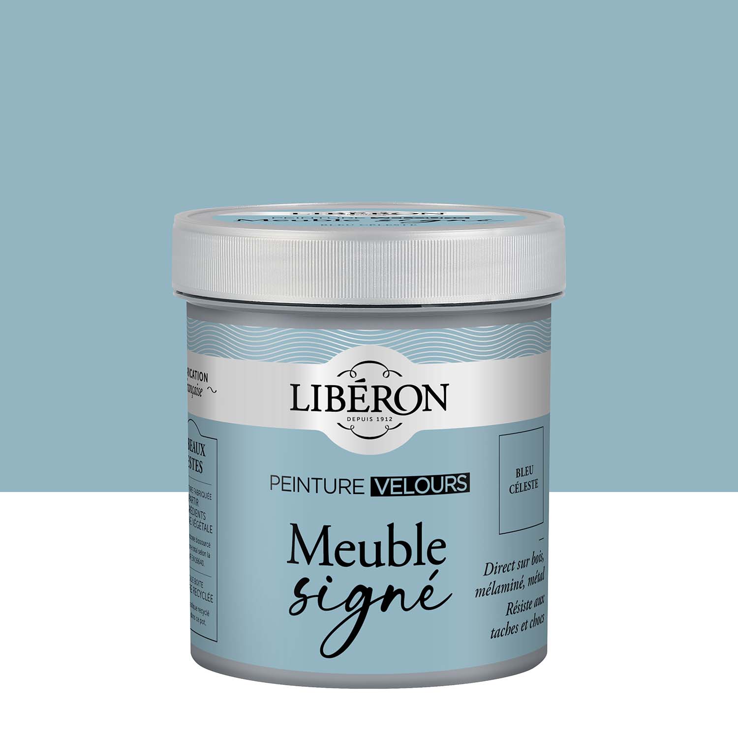 Libéron - Meuble Signé - Peinture Velours - Bleu Céleste - 0,5L Pack Photo de pack Libéron Meuble Signé Peinture Velours Bleu Celeste