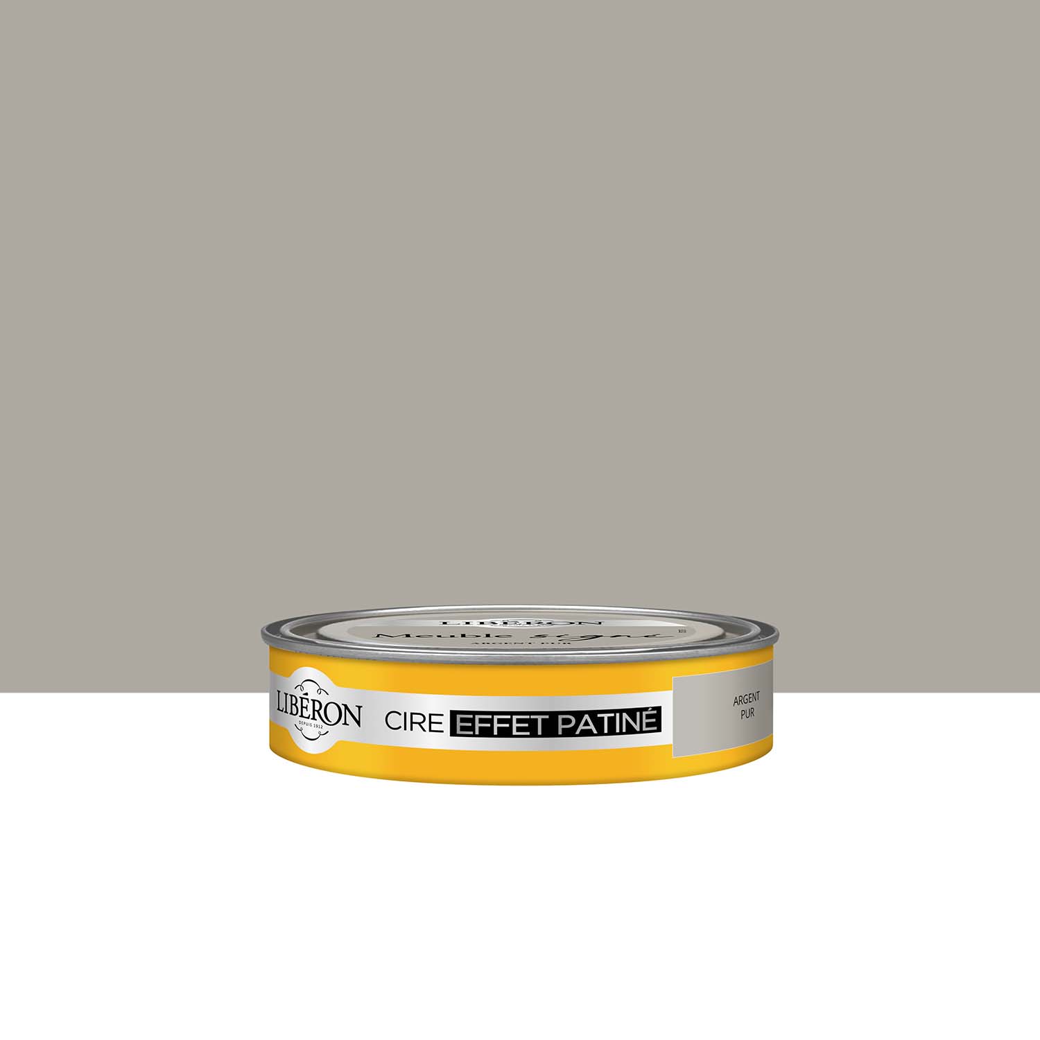 Libéron - Meuble Signé - Peinture Effet Patiné - Argent Pur - 0,15L Pack Photo de pack Libéron Meuble Signé Cire Effet Patiné Argent Pur