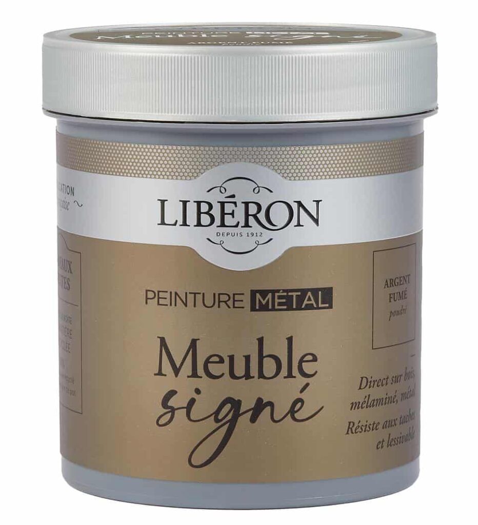 Photo de pack Libéron Meuble Signé Peinture Métal Argent Fumé Poudré