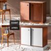 Deux visuels d'une commode avant avoir été peinte et après avoir été peinte avec la Peinture Velours Meuble Signé Libéron en couleur Blanc Moderniste